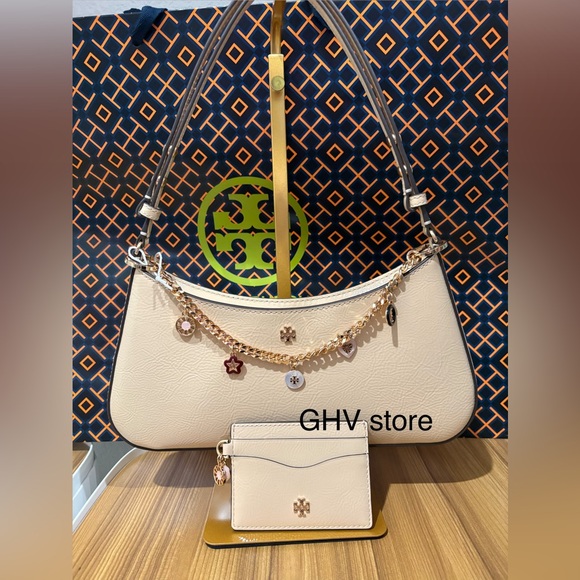 Tory Burch Emerson charms Shoulder Bag+ card case bundle